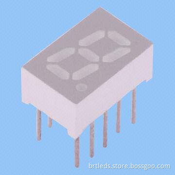 Single-digit 7-segment LED Display, 0.32-inch Green Color, Common Anode, White Segment and Gray Fac